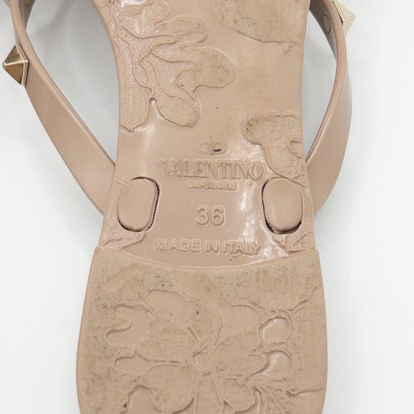 Valentino Garavani Rockstud PVC Flat Thong Sandals - Picture 7 of 9